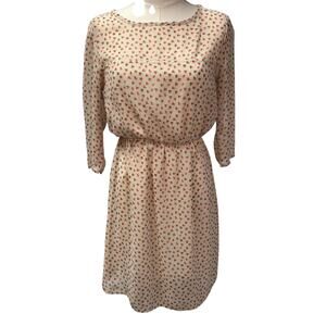 Everly Womens Small 3/4 Sleeve Dress Peach Print Cute Kidcore‎ Boutique